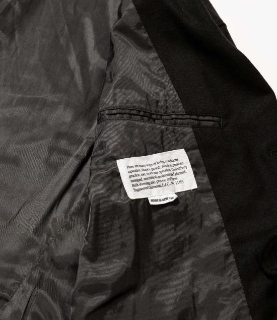  엔지니어드가먼츠 자켓 Engineered Garments 솔리드 폴리 울 플란넬 슬랜티드 재킷 블랙 - ENGINEERED GARMENTS