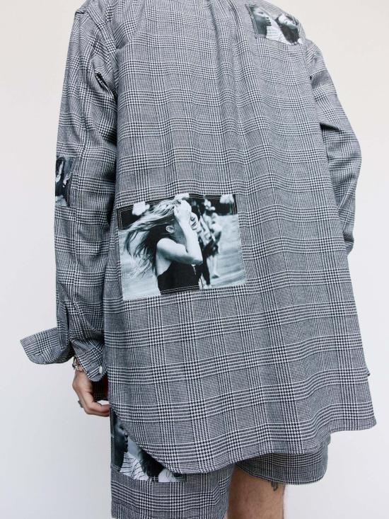  타카히로미야시타 더 솔로이스트 긴팔 셔츠 . 코튼 루즈핏 레귤러 칼라  글렌체크 - TAKAHIROMIYASHITA THE SOLOIST.