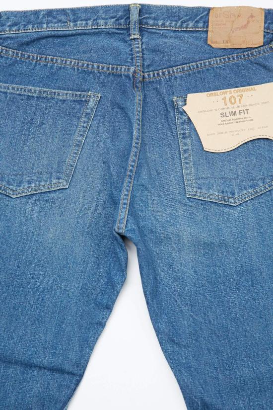  오어슬로우 데님 팬츠 Or Slow 107 아이비핏 슬림진 2년 세탁 - ORSLOW