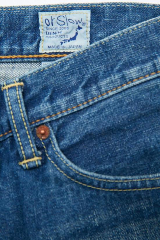  오어슬로우 데님 팬츠 Or Slow 107 아이비핏 슬림진 2년 세탁 - ORSLOW