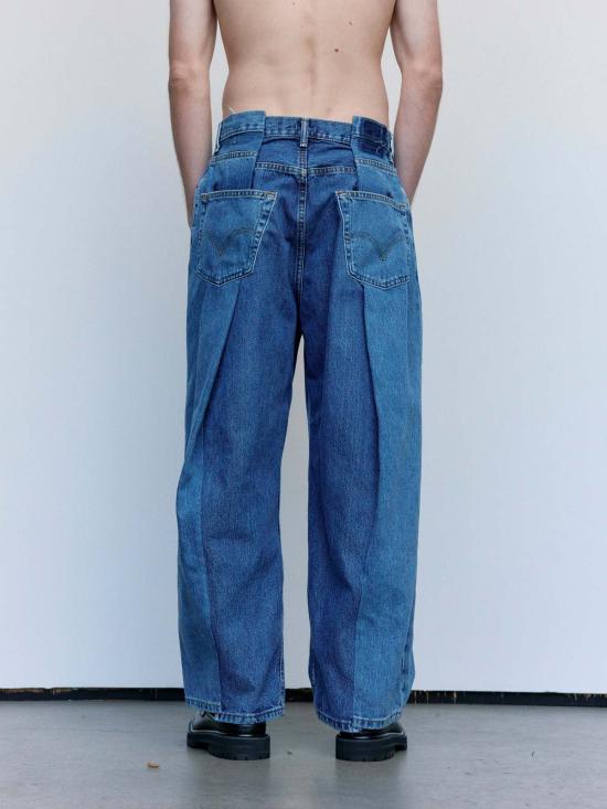  올드 파크 데님 팬츠 올드파크 4턱진 블루 - OLD PARK