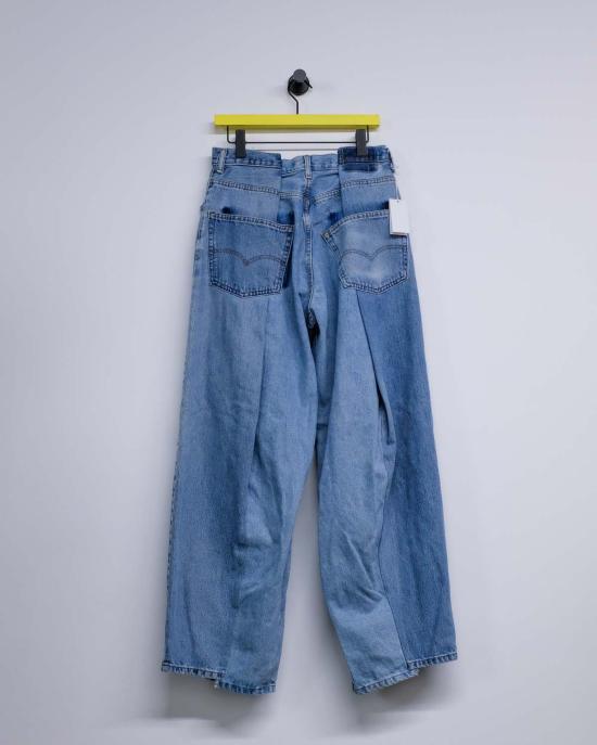  올드 파크 데님 팬츠 올드파크 4턱진 블루 - OLD PARK