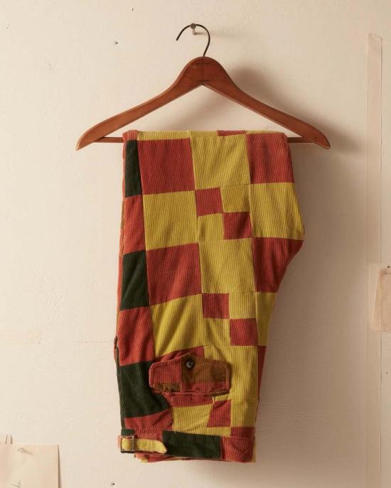  보디 스트레이트 팬츠 보드 코듀로이 4개 패치 팬츠 패치워크 - BODE