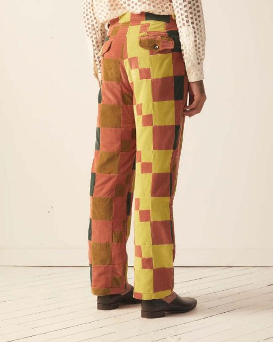  보디 스트레이트 팬츠 보드 코듀로이 4개 패치 팬츠 패치워크 - BODE