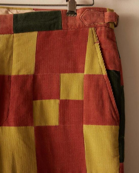  보디 스트레이트 팬츠 보드 코듀로이 4개 패치 팬츠 패치워크 - BODE