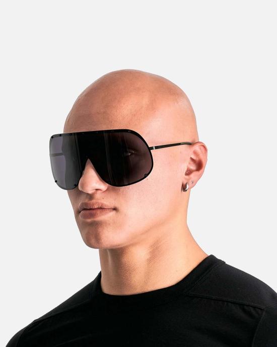 릭 오웬스 선글라스 쉴드  블랙 - RICK OWENS