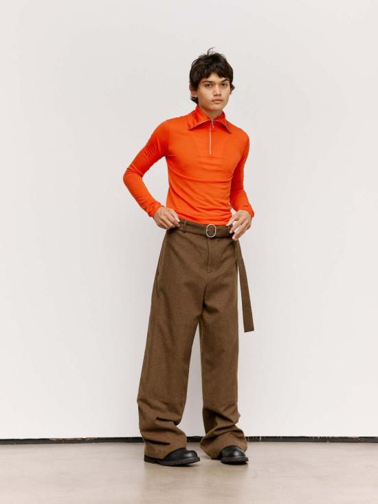  질샌더 폴로 티셔츠 질 샌더 폴리 울 지퍼업 티셔츠 포피 - JIL SANDER