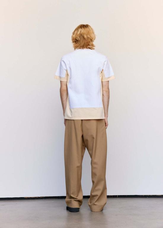  마르니 반팔 티셔츠 트롬프 뢰유 더블 티셔츠 화이트/크림 - MARNI