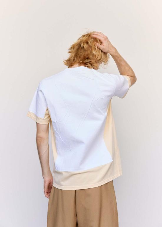  마르니 반팔 티셔츠 트롬프 뢰유 더블 티셔츠 화이트/크림 - MARNI