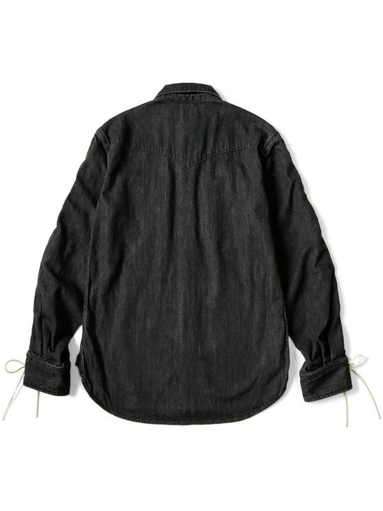  캐피탈 셔츠 Kapital 8oz 블랙 데님 레이스업 웨스턴 셔츠 블랙 - KAPITAL