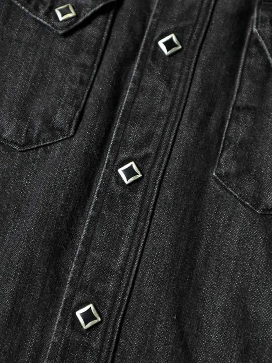  캐피탈 셔츠 Kapital 8oz 블랙 데님 레이스업 웨스턴 셔츠 블랙 - KAPITAL