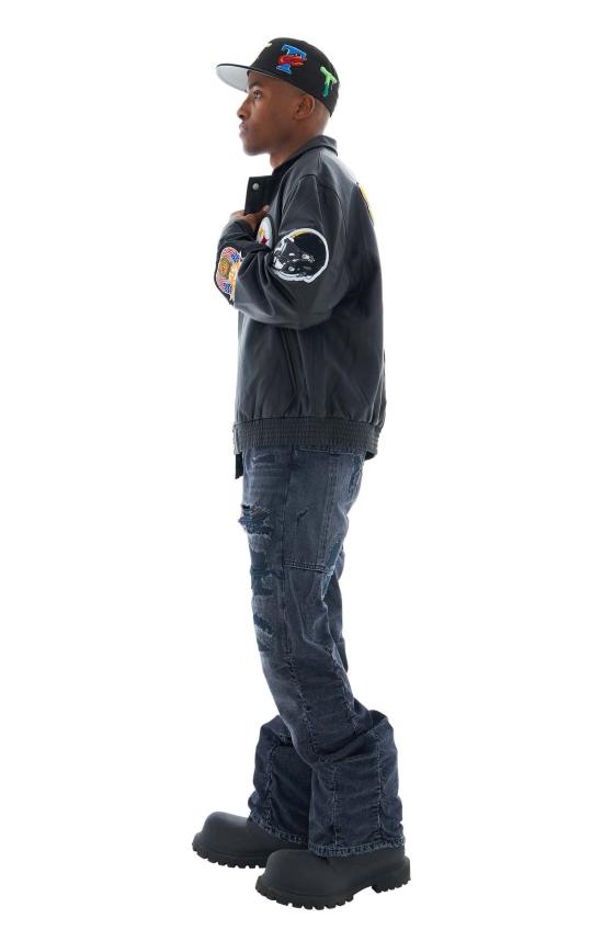  제프 해밀턴 봄버 자켓 스틸러스 봄버 재킷 블랙/블랙 - JEFF HAMILTON