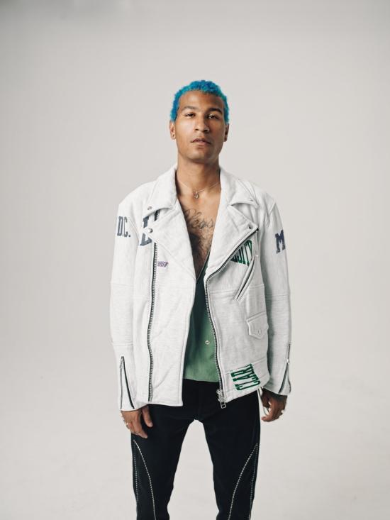  올드 파크 바이커 자켓 올드파크 컬리지 스웨트셔츠 오버사이즈 라이더 재킷 애슬레틱 그레이 - OLD PARK