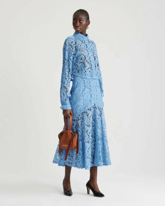  파투 / 여성 오가닉 코튼 혼방 레이스 미디 스커트 BPG - PATOU