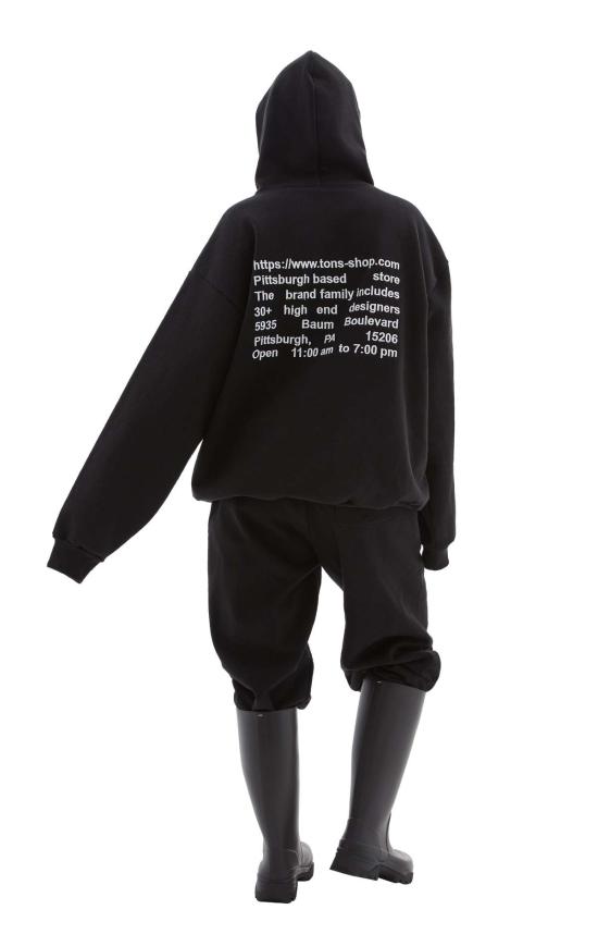  톤즈 후드 티셔츠 톤스 후디 블랙 - TONS