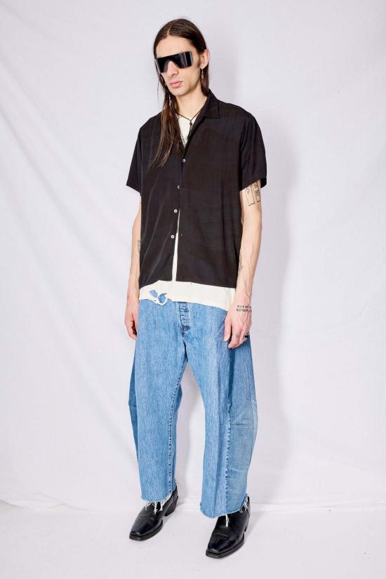  어셈블리 뉴욕 반팔 셔츠 어셈블리 오버다이드 레이온 캠프  블랙 - ASSEMBLY NEW YORK