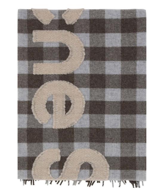  아크네 스튜디오 머플러/스카프 Acne Studios 체크 로고 스카프 브라운/베이지 - ACNE STUDIOS