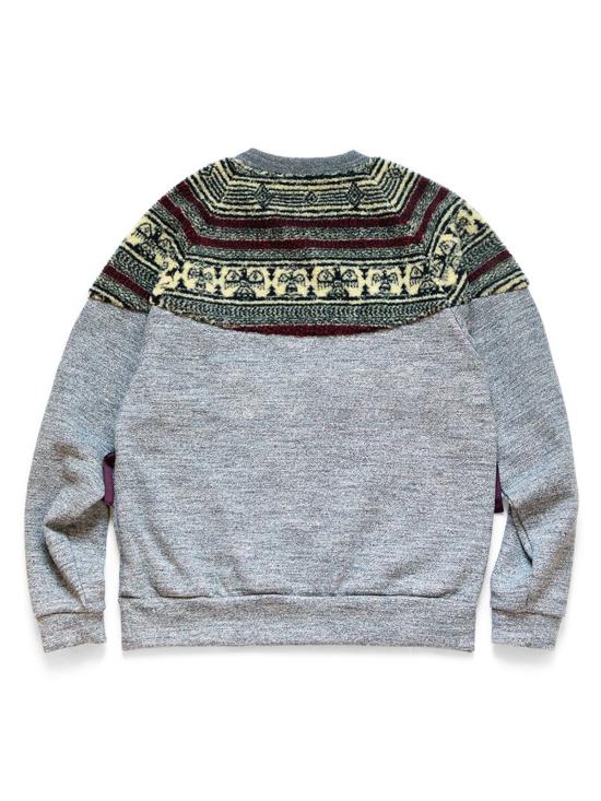  캐피탈 스웨터 Kapital Top Fleece X Birds Eye Fleece Nordic Sweat Charcoal - KAPITAL