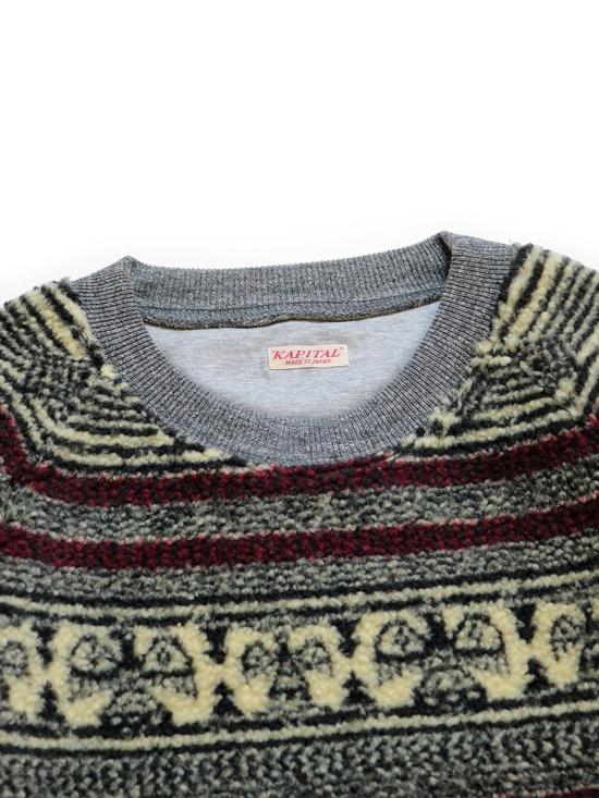  캐피탈 스웨터 Kapital Top Fleece X Birds Eye Fleece Nordic Sweat Charcoal - KAPITAL