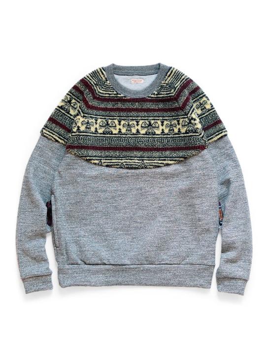  캐피탈 스웨터 Kapital Top Fleece X Birds Eye Fleece Nordic Sweat Charcoal