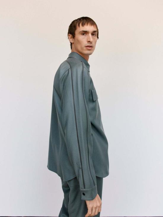  쥐알텐케이 자켓 Gr10 K 플란넬 파이핑 오버셔츠 그레이