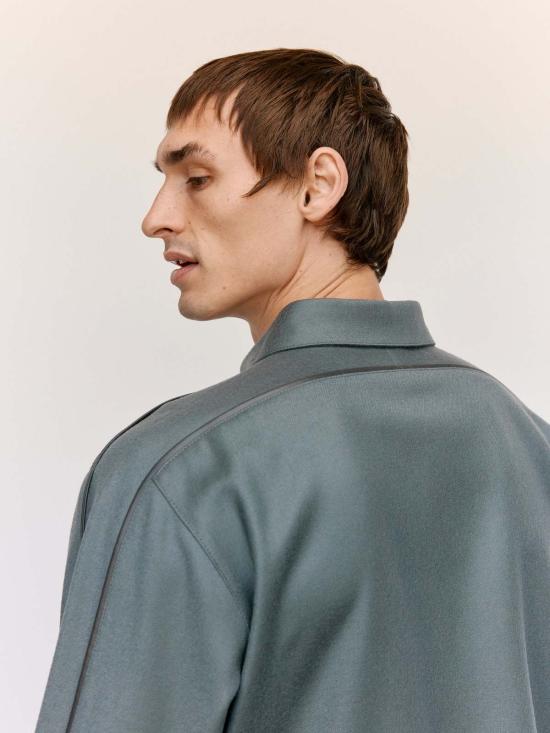  쥐알텐케이 자켓 Gr10 K 플란넬 파이핑 오버셔츠 그레이 - GR10K