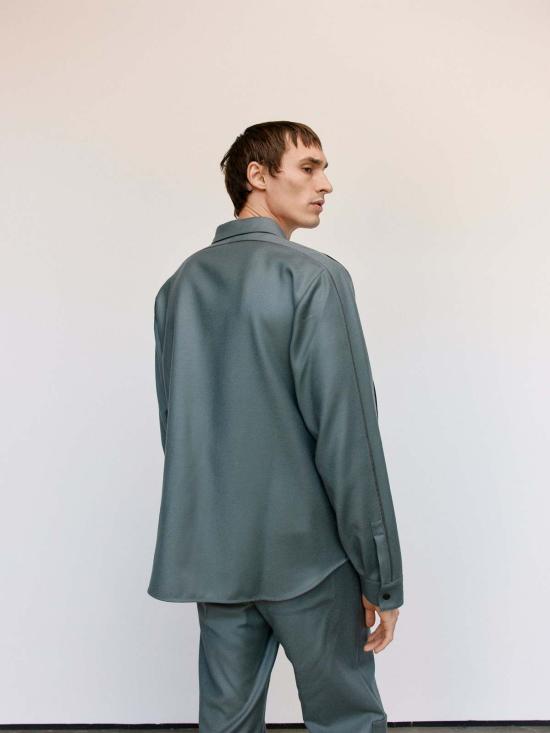  쥐알텐케이 자켓 Gr10 K 플란넬 파이핑 오버셔츠 그레이 - GR10K