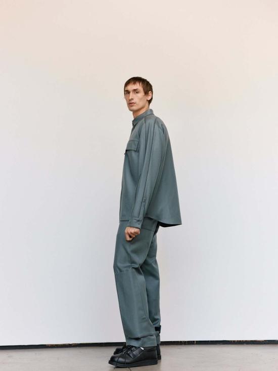  쥐알텐케이 자켓 Gr10 K 플란넬 파이핑 오버셔츠 그레이 - GR10K