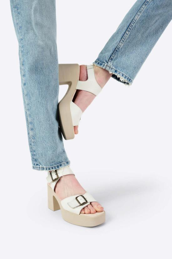  인텐셔널리 블랭크 뮬/슬리퍼 "의도적으로." Margo Natural Sole Platform Heel Clouds - INTENTIONALLY BLANK