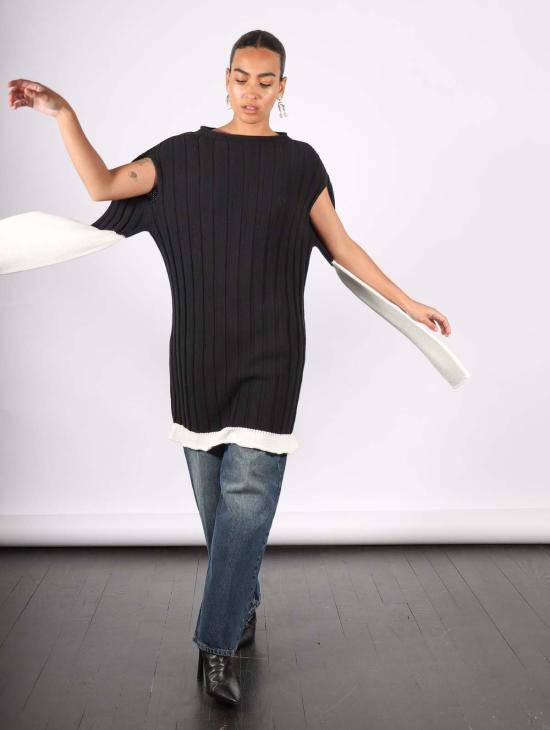  이세이 미야케 풀오버 비하인드 더 신 스웨터 블랙 - ISSEY MIYAKE