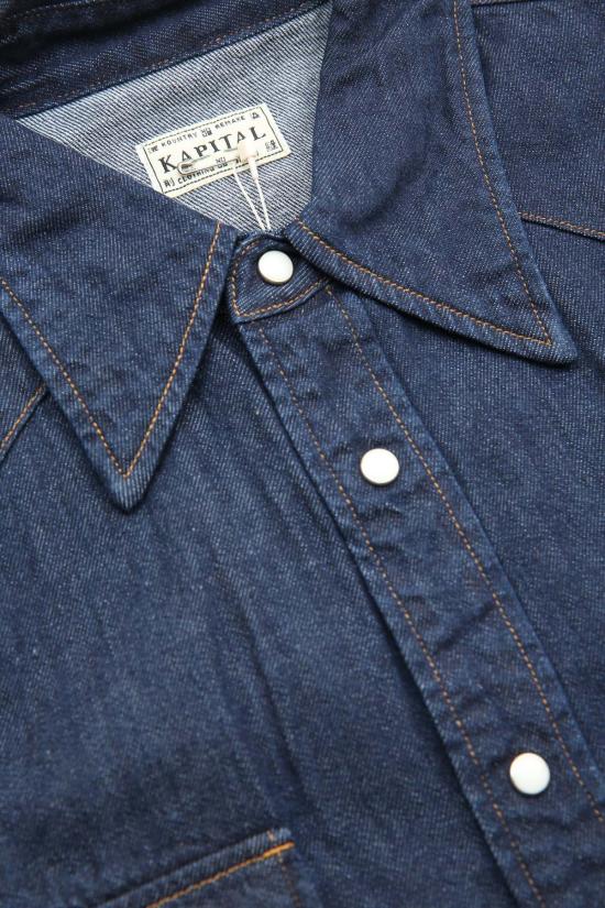  캐피탈 긴팔 셔츠 Kapital 8oz 데님 허스키 웨스턴  인디고 - KAPITAL