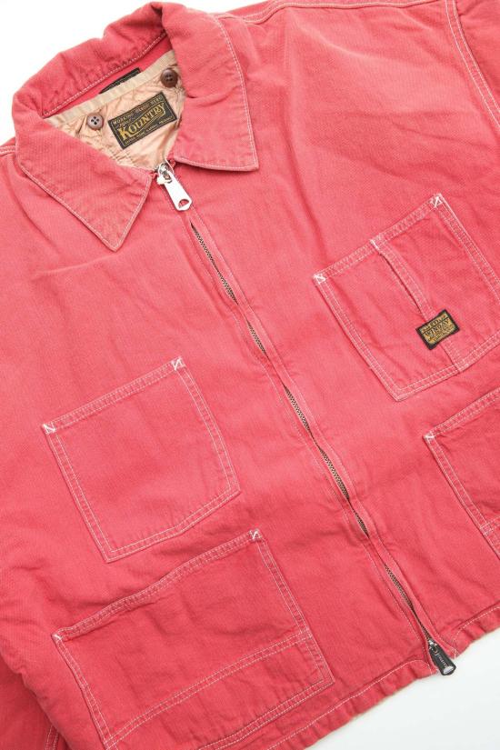  캐피탈 자켓 Kapital 캔버스 커버올 리넨 드리즐러 재킷 캘리포니아 레드 - KAPITAL