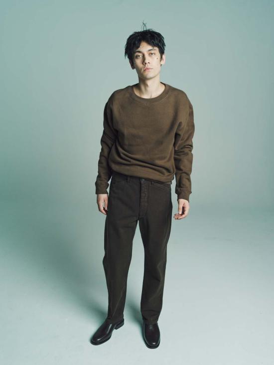  르메르 긴팔 티셔츠 다크 스웨트셔츠 토바코 - LEMAIRE