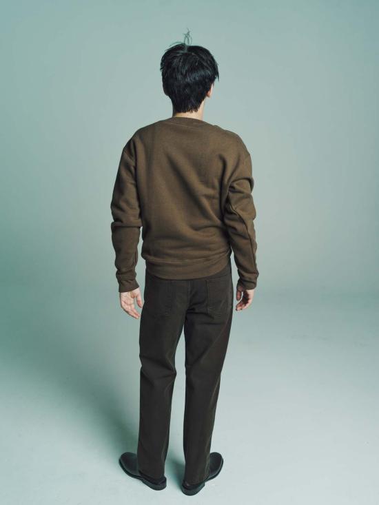  르메르 긴팔 티셔츠 다크 스웨트셔츠 토바코 - LEMAIRE