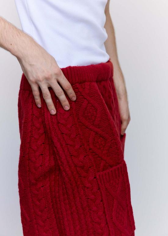  JW앤더슨 민소매 티셔츠 Jw Anderson 울 케이블 니트 반바지 레드 - JW ANDERSON