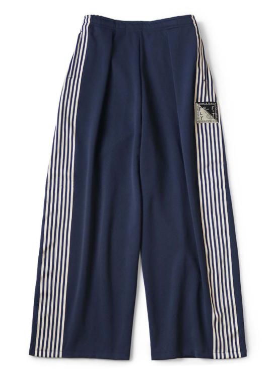  캐피탈 트레이닝/조거 팬츠 Kapital Smooth Jersey Stantman And Woman Baggy Banner Stripe 트랙 팬츠 네이비 - KAPITAL