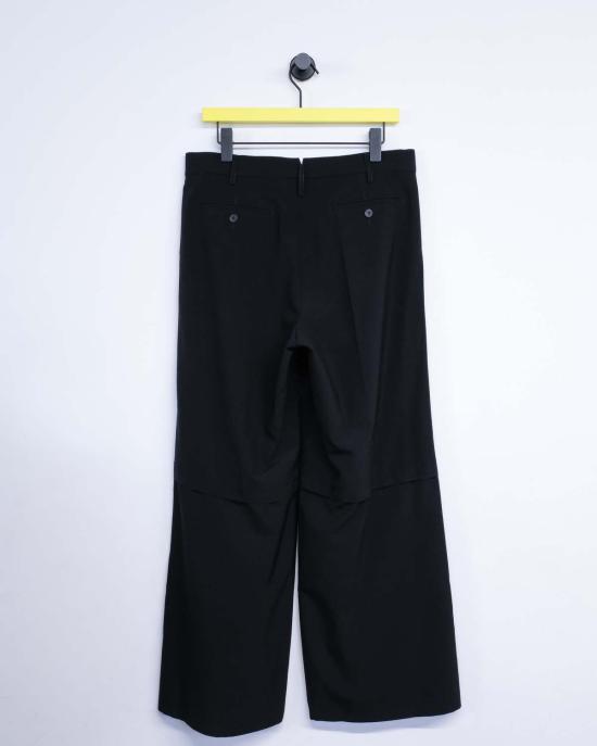  마르니 스트레이트 팬츠 와이드 레그 울 팬츠 블랙 - MARNI