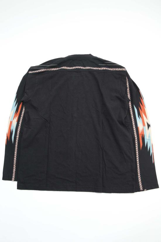  캐피탈 긴팔 티셔츠 카피탈 오르테가 저지 풋볼 L/S 티셔츠 블랙 - KAPITAL