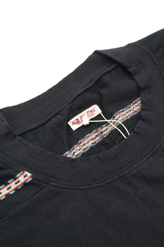  캐피탈 긴팔 티셔츠 카피탈 오르테가 저지 풋볼 L/S 티셔츠 블랙 - KAPITAL