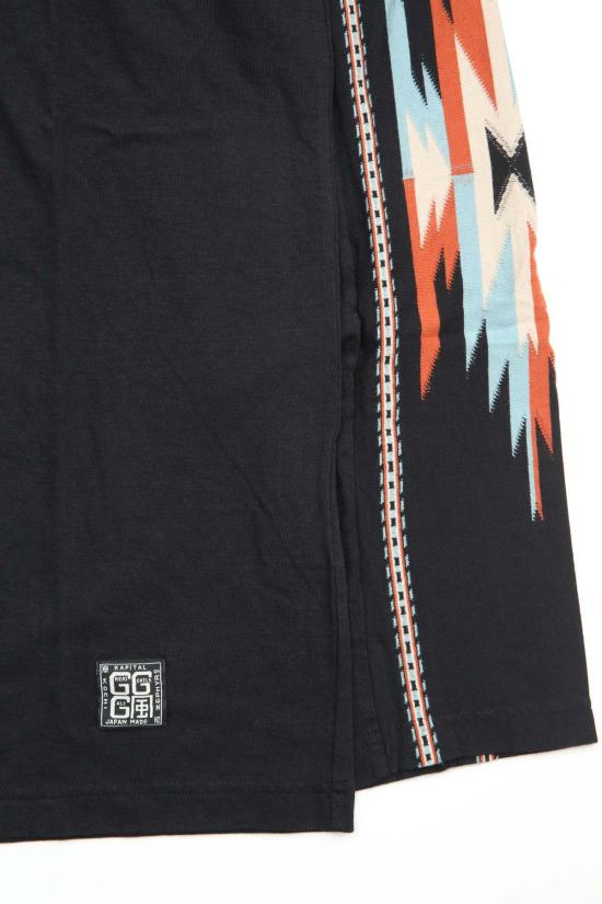  캐피탈 긴팔 티셔츠 카피탈 오르테가 저지 풋볼 L/S 티셔츠 블랙 - KAPITAL