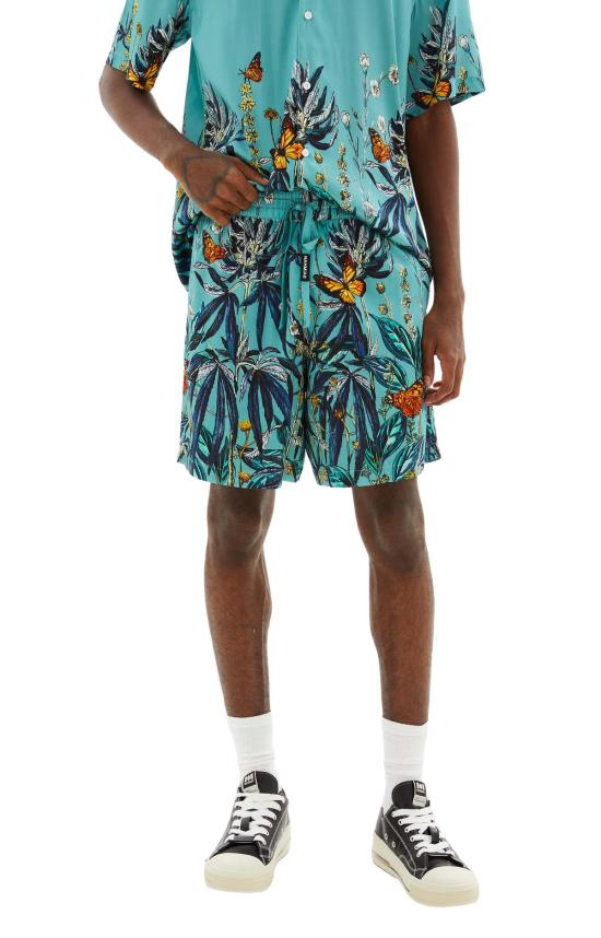  나미아스 숏팬츠 보태니컬 실크 숏 제이드 그린/멀티컬러