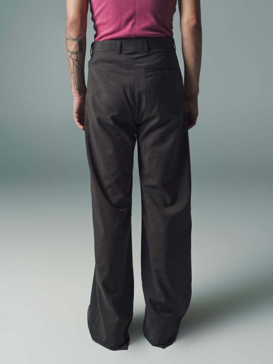  마틴로즈 스트레이트 팬츠 마틴 로즈 하운드투스 테일러드 익스텐디드 와이드 레그 팬츠 브라운 - MARTINE ROSE