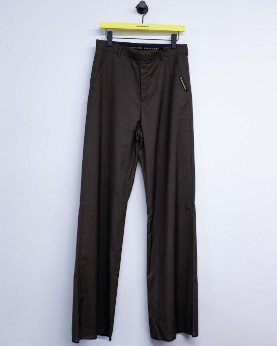  마틴로즈 스트레이트 팬츠 마틴 로즈 하운드투스 테일러드 익스텐디드 와이드 레그 팬츠 브라운 - MARTINE ROSE