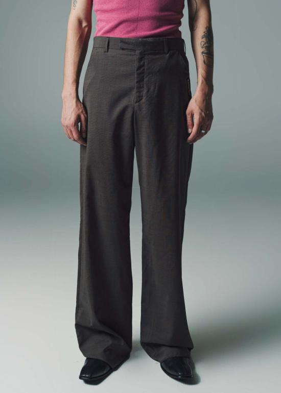  마틴로즈 스트레이트 팬츠 마틴 로즈 하운드투스 테일러드 익스텐디드 와이드 레그 팬츠 브라운