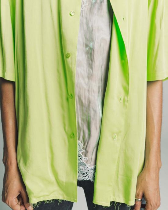  마틴로즈 반팔 셔츠 마틴 로즈 캐미솔  아이리디슨트 라임 - MARTINE ROSE