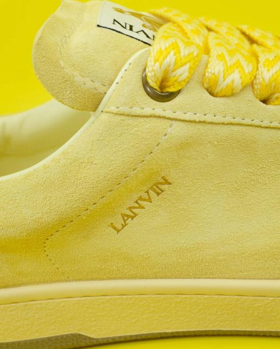  랑방 부츠 송아지 가죽 스웨이드 커브 라이트  카모마일 - LANVIN