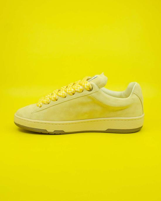  랑방 부츠 송아지 가죽 스웨이드 커브 라이트  카모마일 - LANVIN