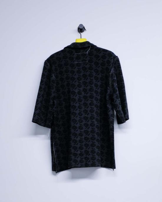  카미엘 포트젠스 폴로 티셔츠 Camiel Fortgens 플로럴 자카드 빅 폴로 블랙 - CAMIEL FORTGENS