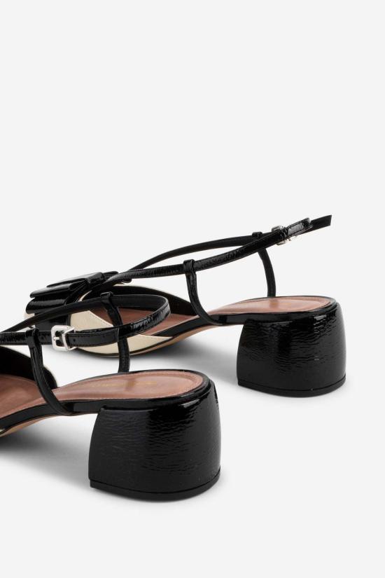  인텐셔널리 블랭크 힐/펌프스 "의도적으로." 카리나 슬링백 힐 블랙/크림 - INTENTIONALLY BLANK