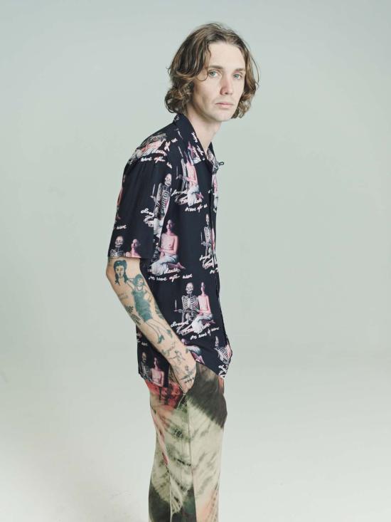  엔드리스 조이 반팔 셔츠 텐셀 웨이브 애프터 웨이브 반팔  블랙 - ENDLESS JOY